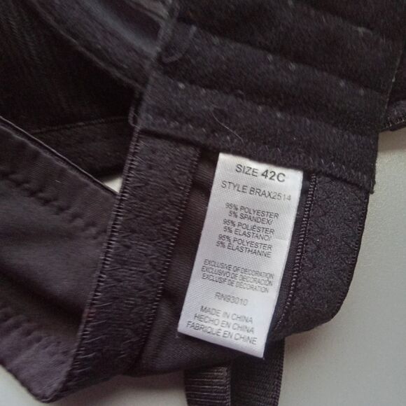 Black Bra 42C‎ Bow Hook And Eye - Picture 5 of 9